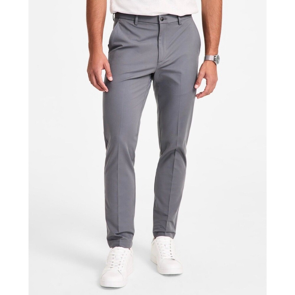 $95 NEW MICHAEL KORS Mens 38x32 Gray Soft Bedford Khaki/Chino Dress Pants/Slacks